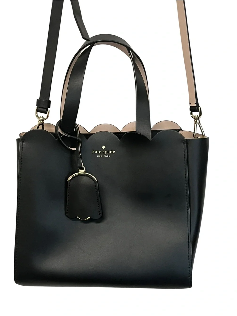 Kate Spade | Magnolia St Mini Mina Scallop Black Leather Crossbody